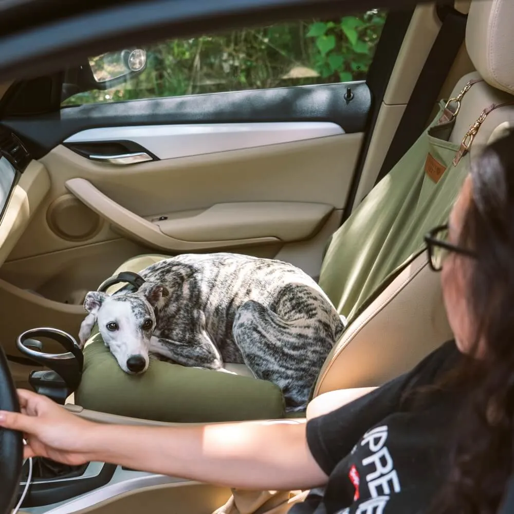 FUNNYFUZZY X VELOTRIC Travel Bolster Safety Back Seat Large Dog Car Seat Bed - Chessboard Lounge