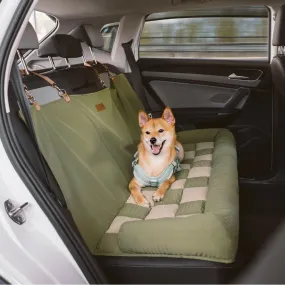 FUNNYFUZZY X VELOTRIC Travel Bolster Safety Back Seat Large Dog Car Seat Bed - Chessboard Lounge