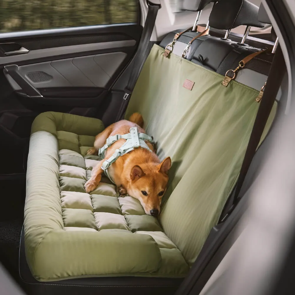 FUNNYFUZZY X VELOTRIC Travel Bolster Safety Back Seat Large Dog Car Seat Bed - Chessboard Lounge