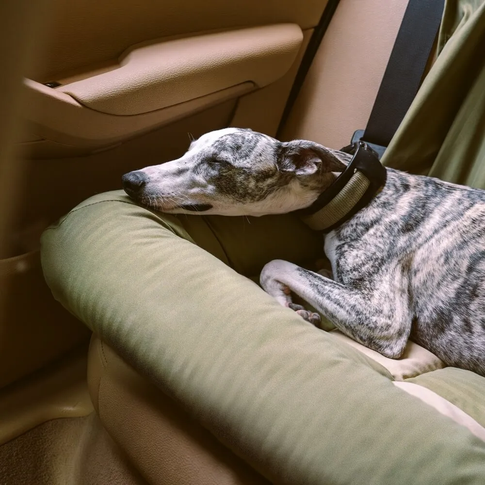 FUNNYFUZZY X VELOTRIC Travel Bolster Safety Back Seat Large Dog Car Seat Bed - Chessboard Lounge