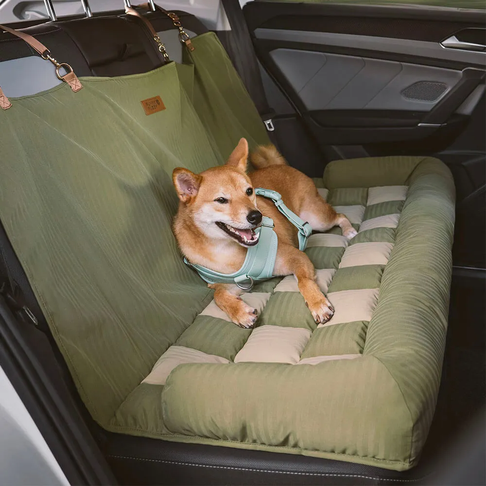 FUNNYFUZZY X VELOTRIC Travel Bolster Safety Back Seat Large Dog Car Seat Bed - Chessboard Lounge