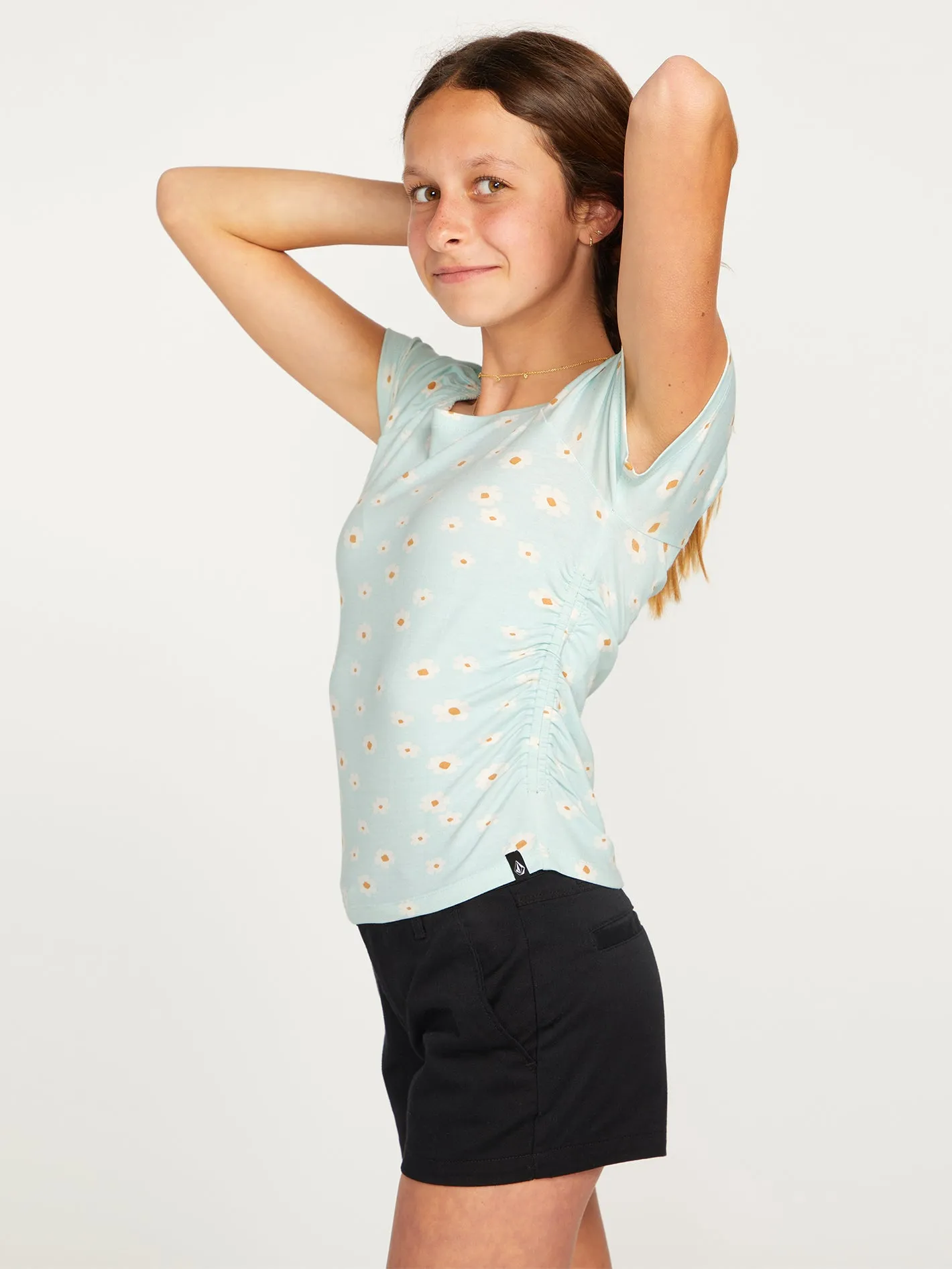 Girls Cryptogram Top - Pale Aqua