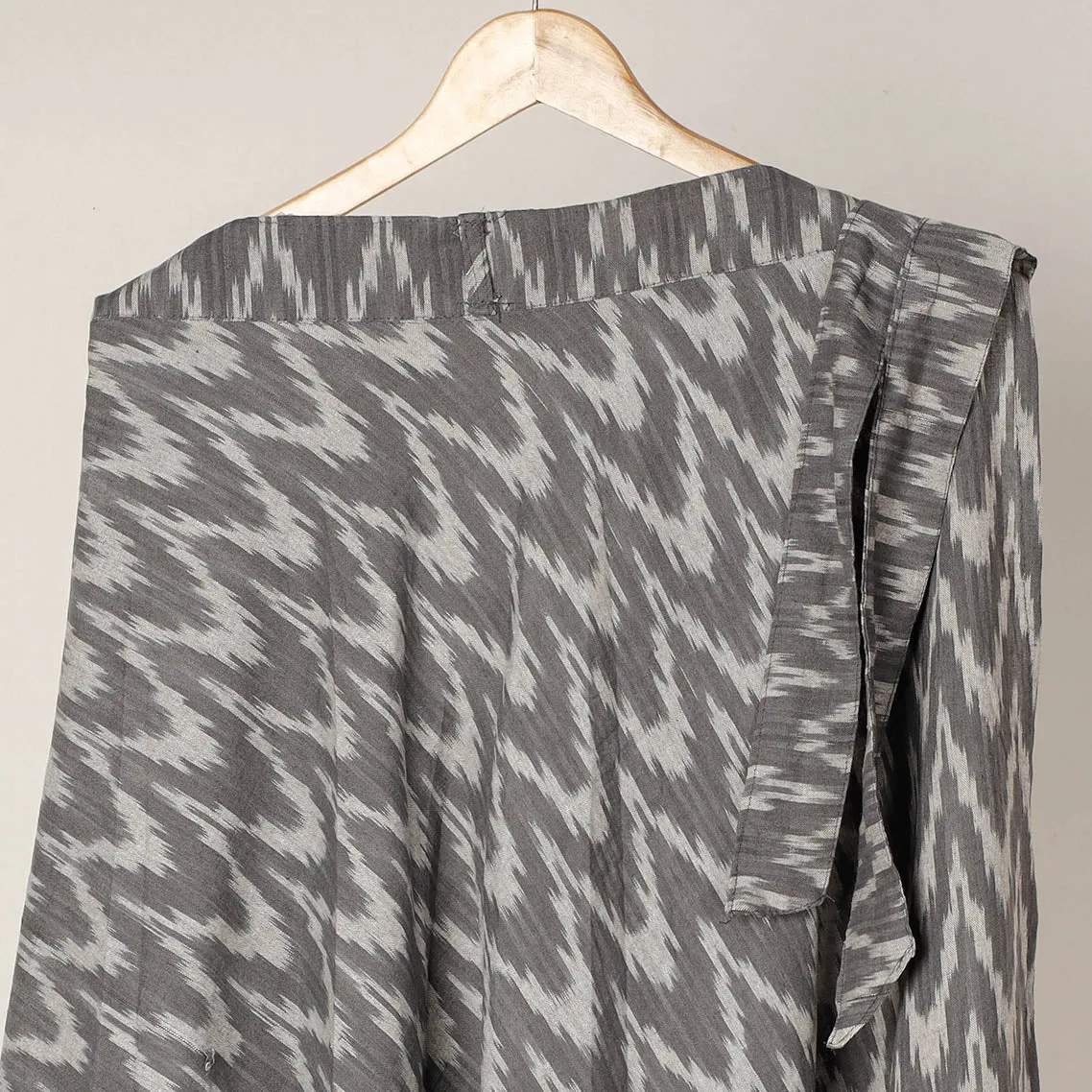 Grey - Pochampally Ikat Cotton Wrap Around Skirt