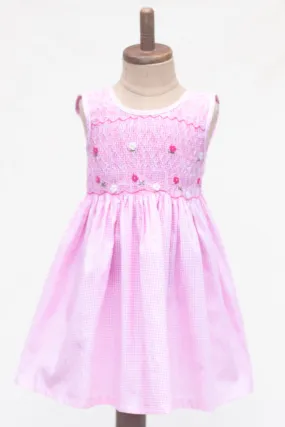 Hand-Smocked Dress, Pink Gingham