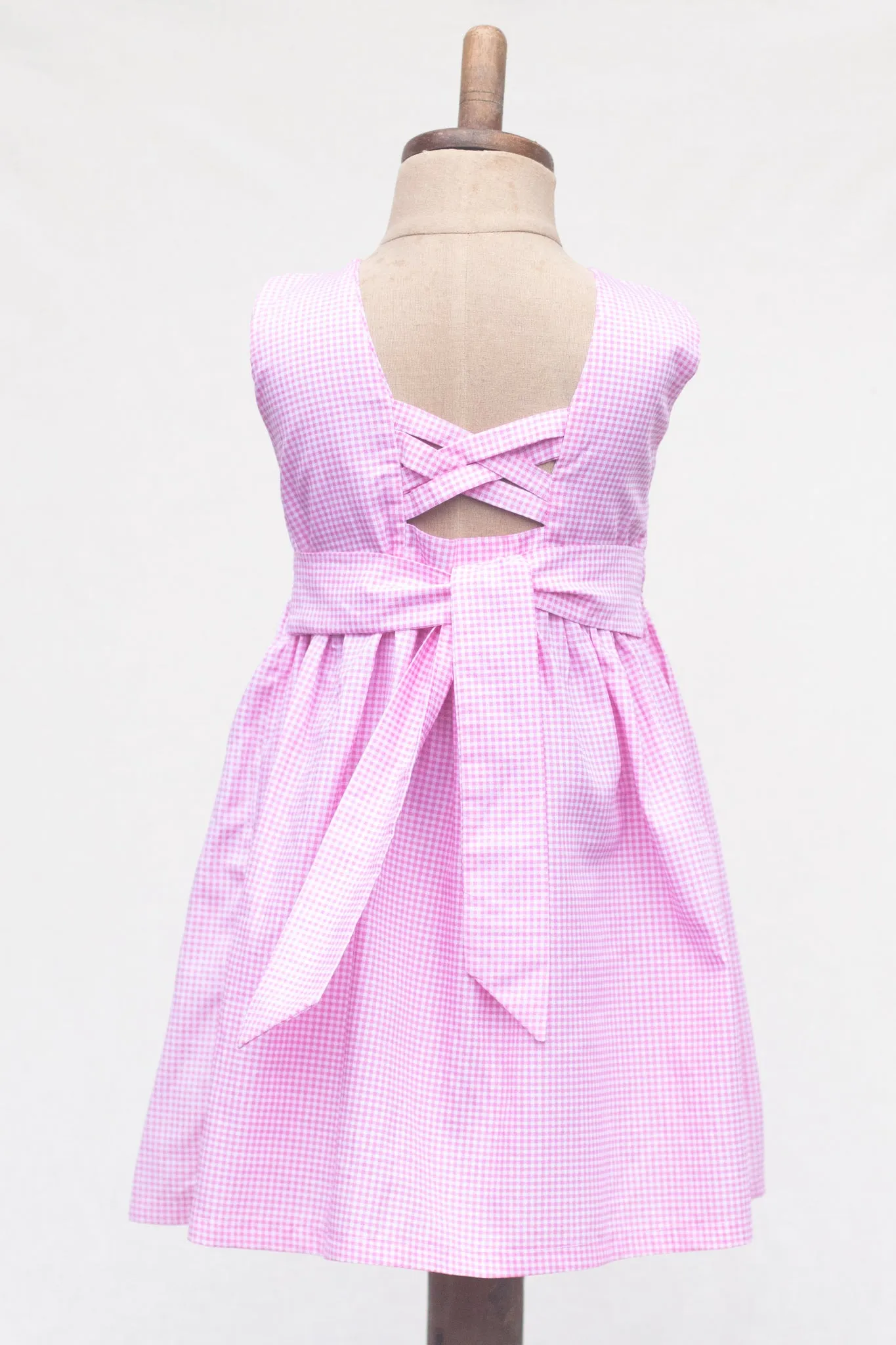 Hand-Smocked Dress, Pink Gingham