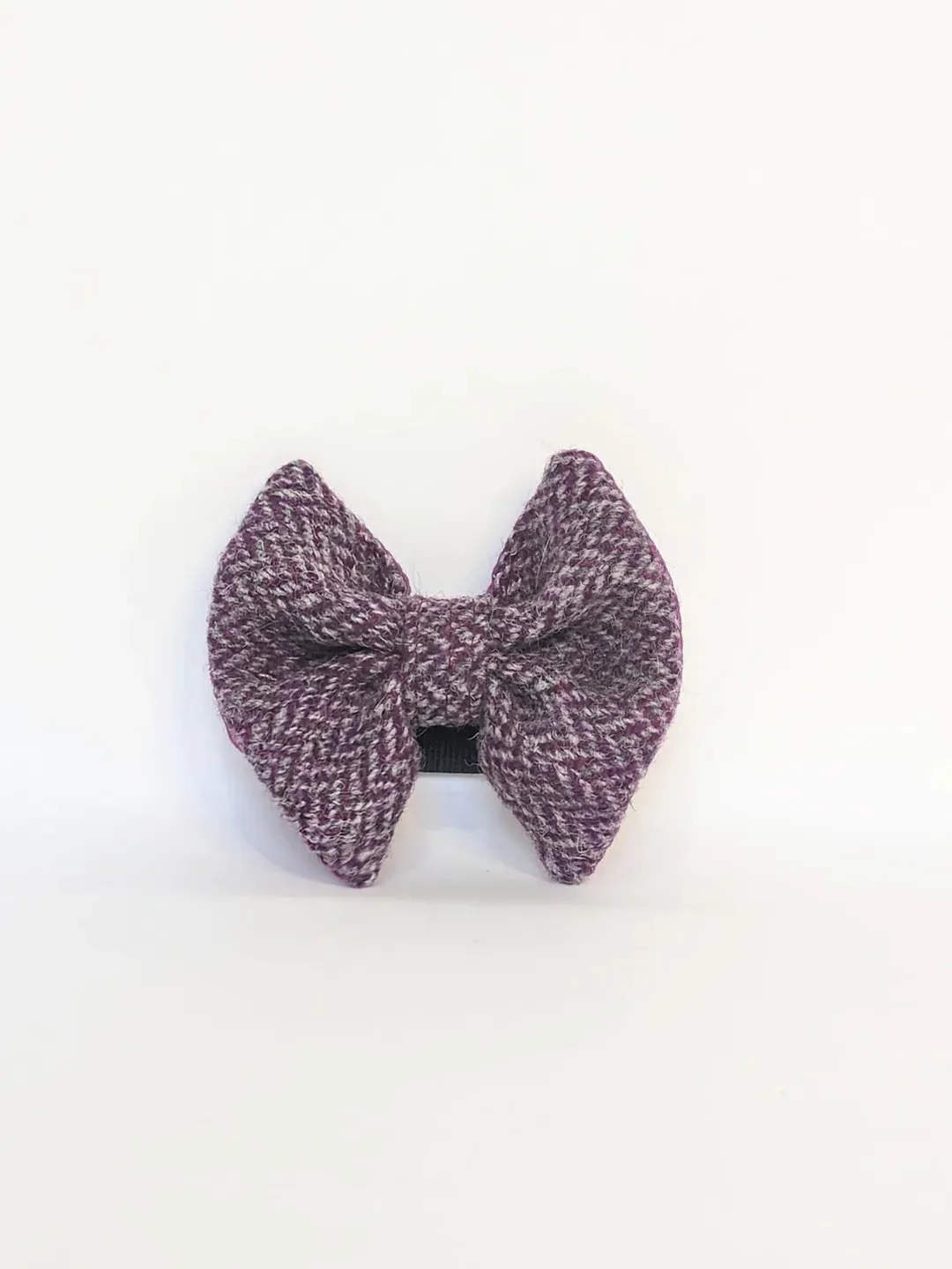 Harris Tweed Magenta & Grey Herringbone Buckle Dog Collar