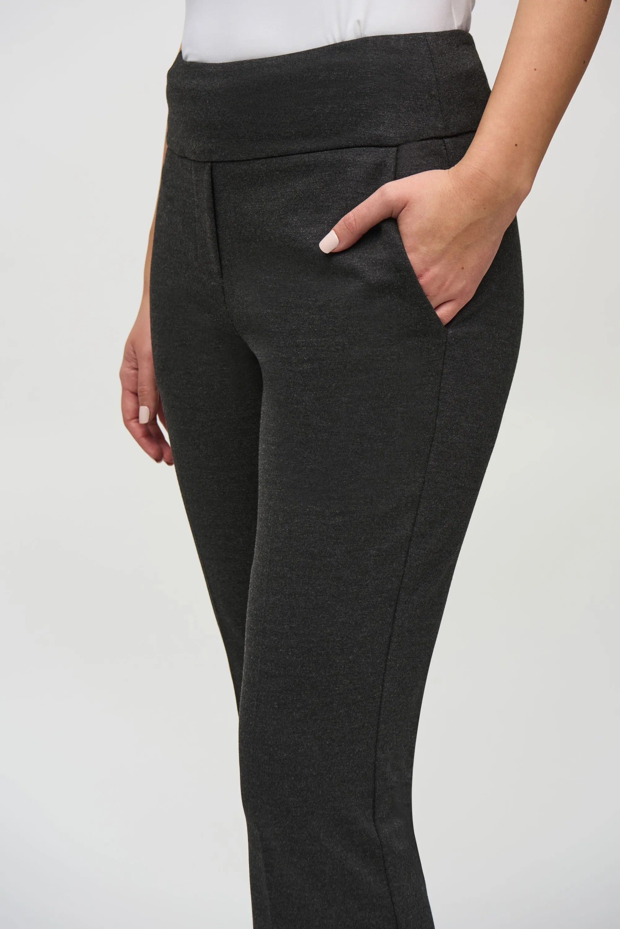 Heavy Knit Flared Pull-On Pants