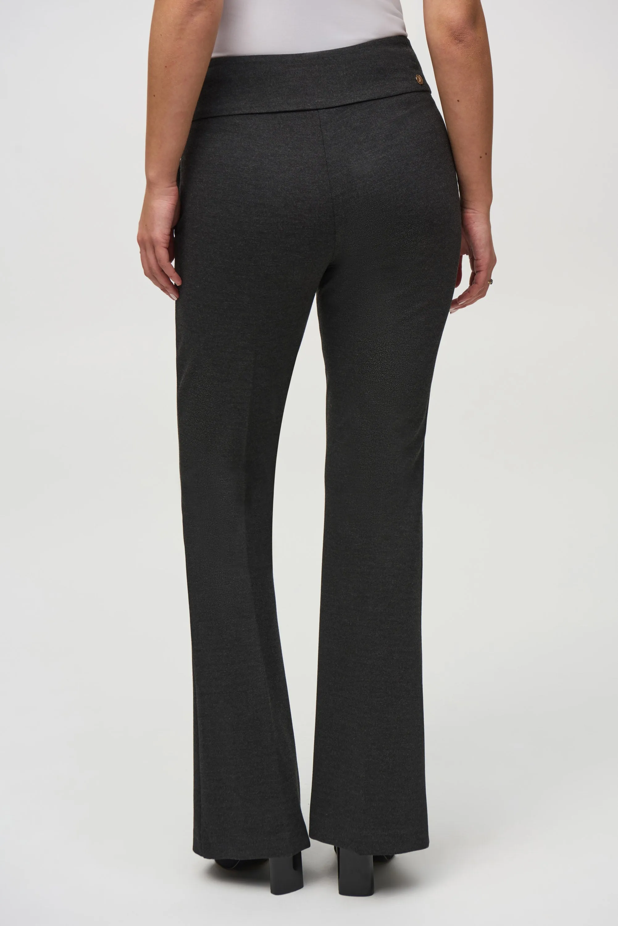 Heavy Knit Flared Pull-On Pants