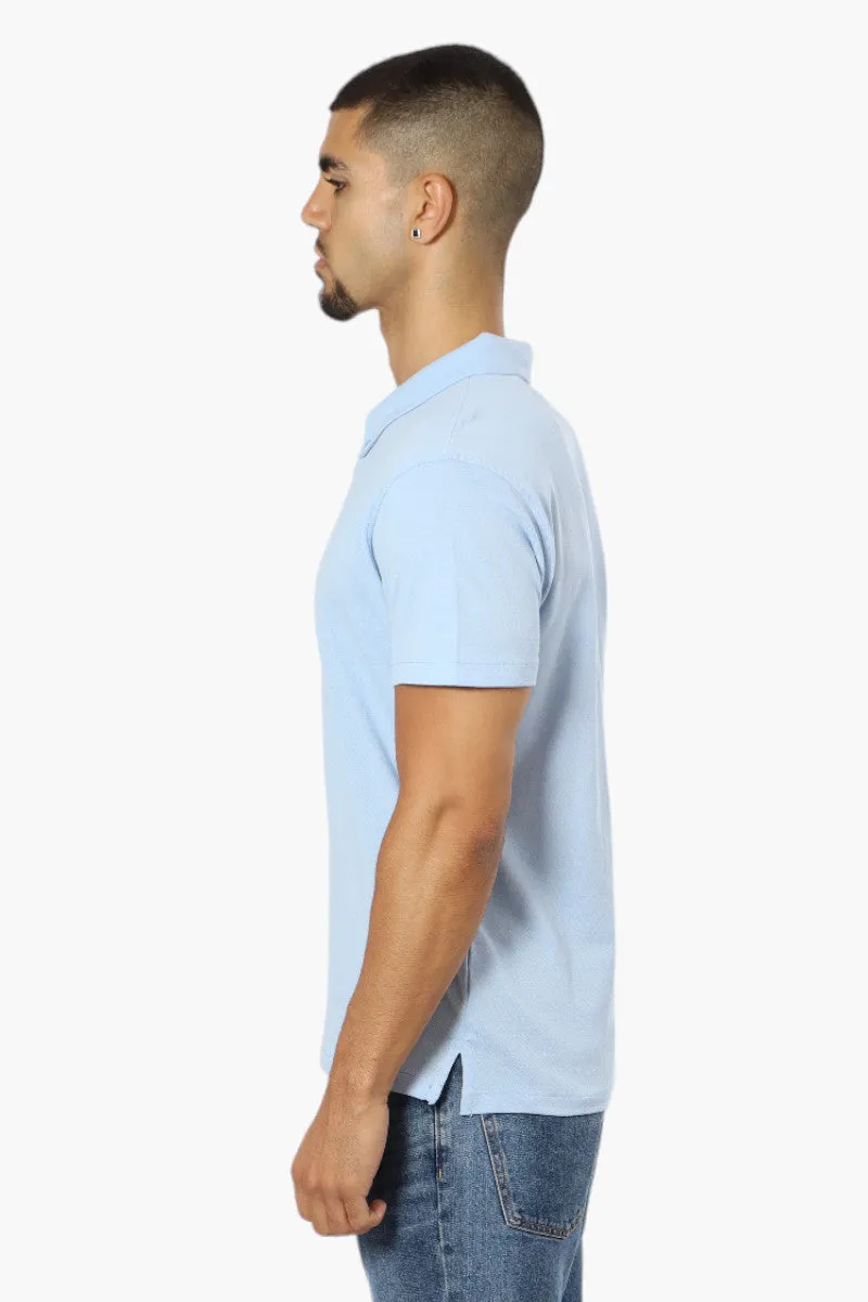 Jay Y. Ko Button Down Solid Polo Shirt - Blue