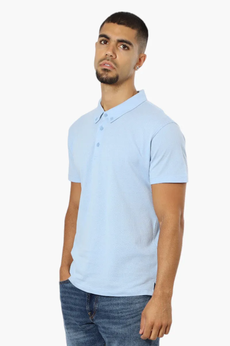 Jay Y. Ko Button Down Solid Polo Shirt - Blue