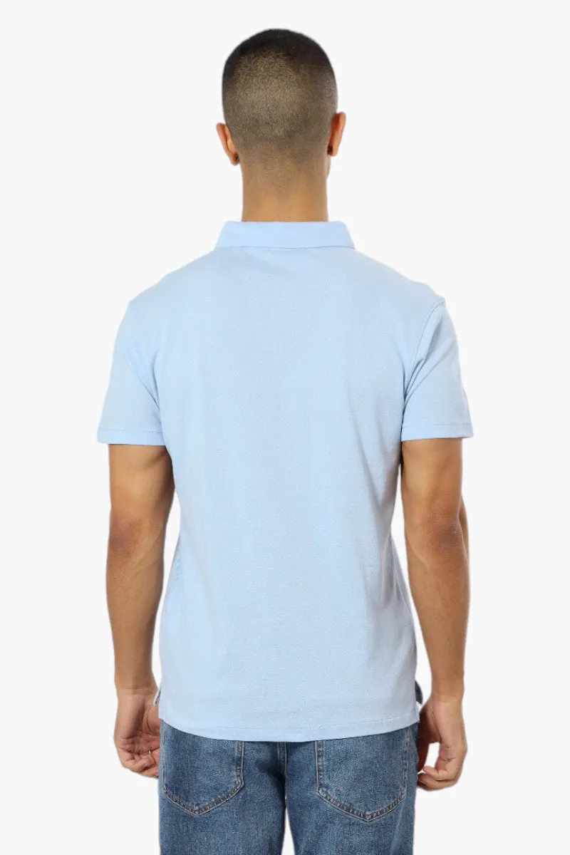 Jay Y. Ko Button Down Solid Polo Shirt - Blue