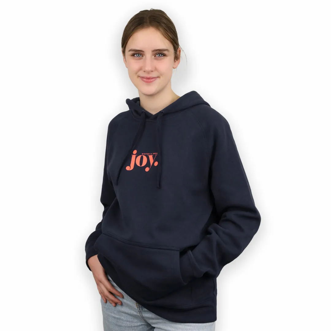 Joy HOODIE - Dark Navy with Sunrise Orange Print