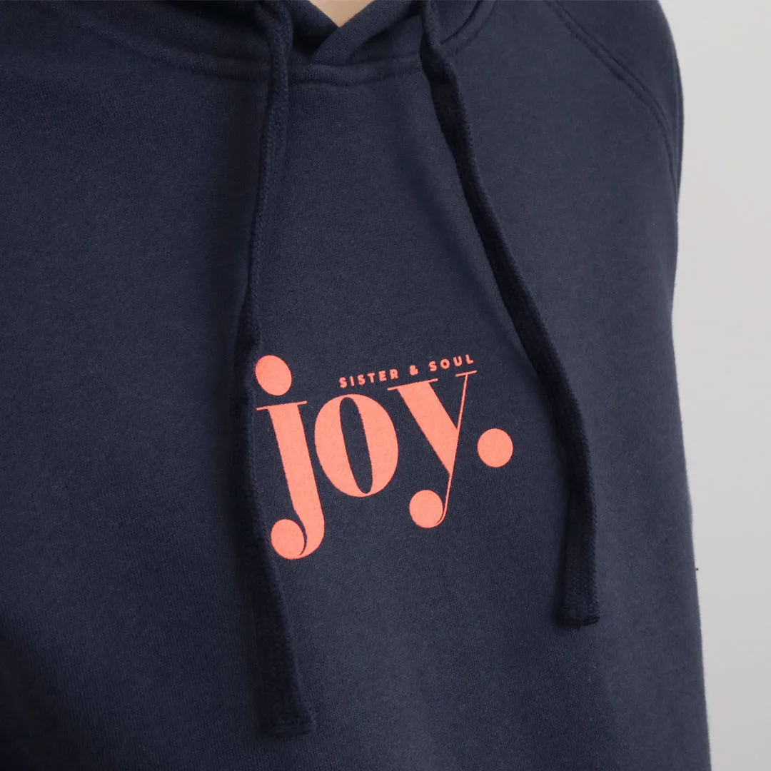 Joy HOODIE - Dark Navy with Sunrise Orange Print