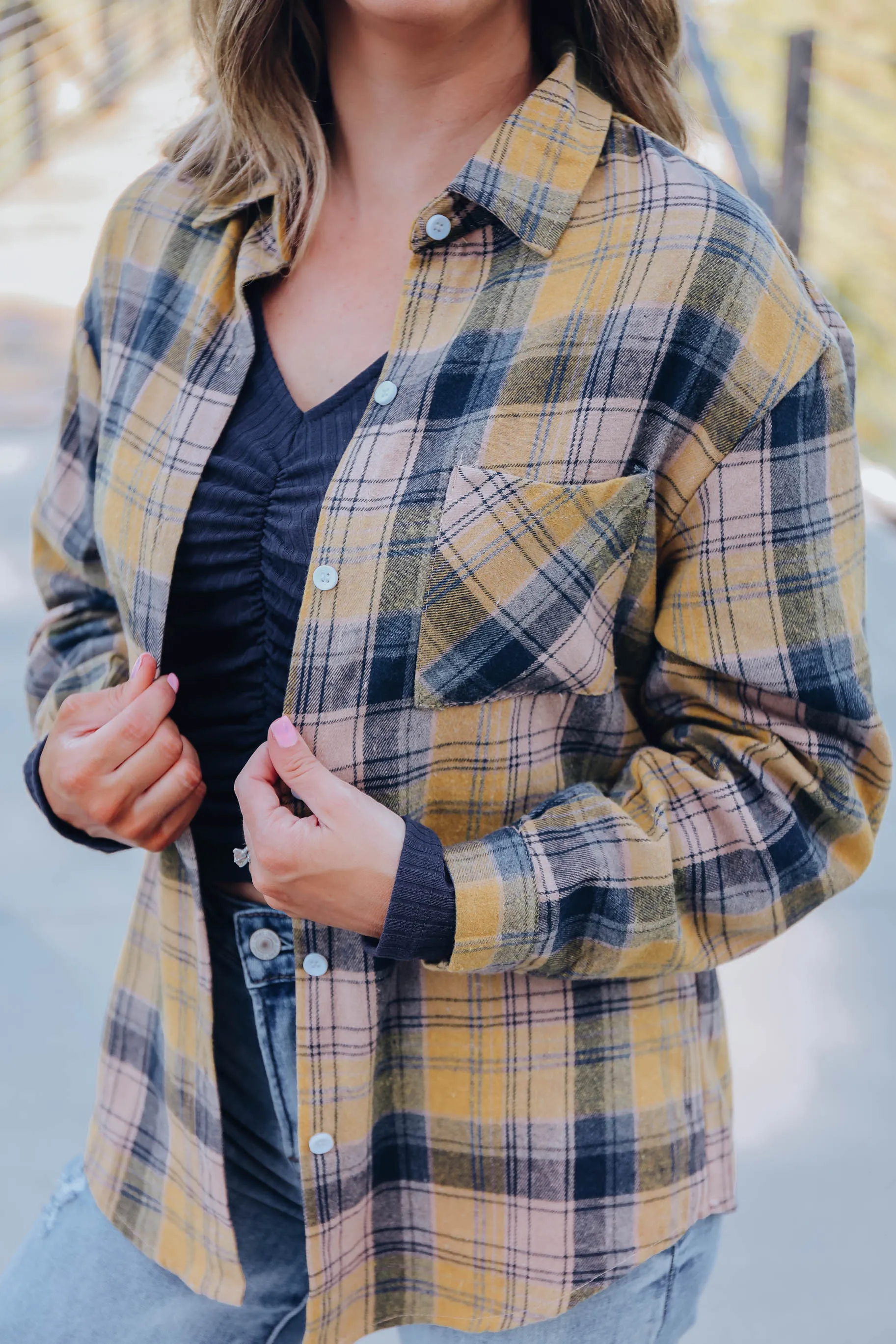 Keep It Relaxed Flannel - Mustard