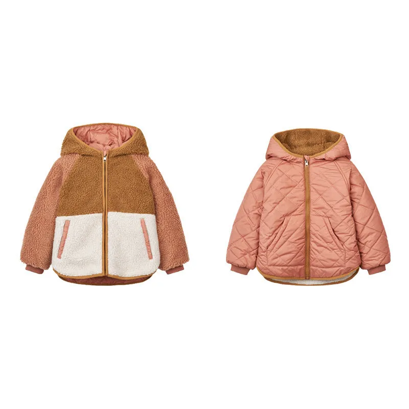 kid's Double-sided Wear Hooded Cotton Coat Jacket