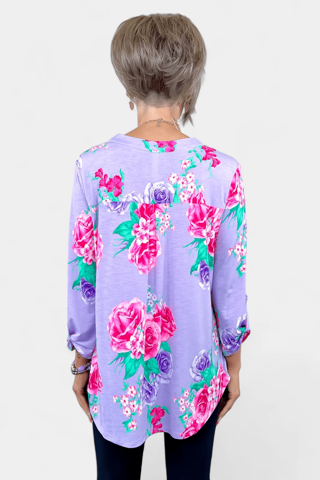 Lavender Soft Floral Lizzy Top [NO RETURNS]