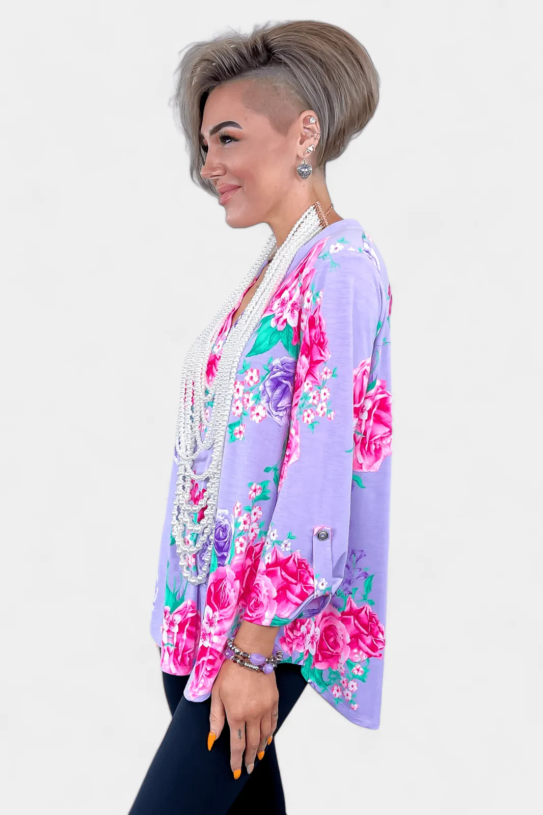 Lavender Soft Floral Lizzy Top [NO RETURNS]