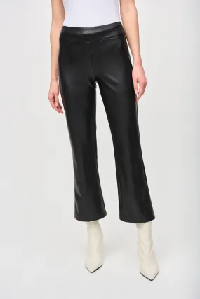 Leatherette Flared Pull-On Pants