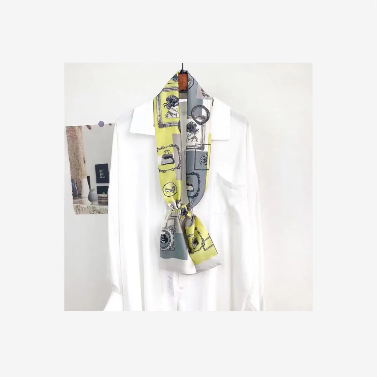 LEMON PRINT NECK SCARF