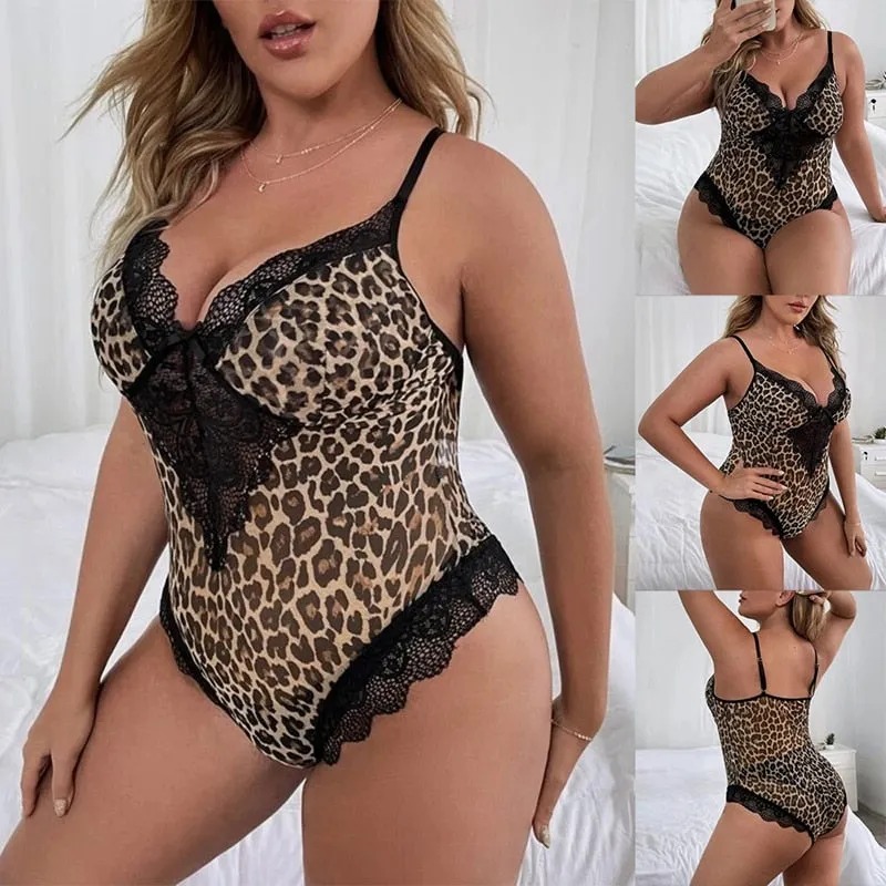 Leopard Print Bodysuit One-piece