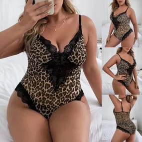 Leopard Print Bodysuit One-piece