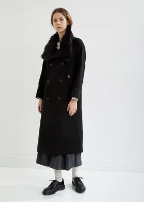 Light Melton Stand Up Collar Long Coat