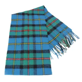 Locharron of Scotland Bowhill Macleod of Harris Ancient Lambswool Tartan Scarf - Blue/Green/Yellow