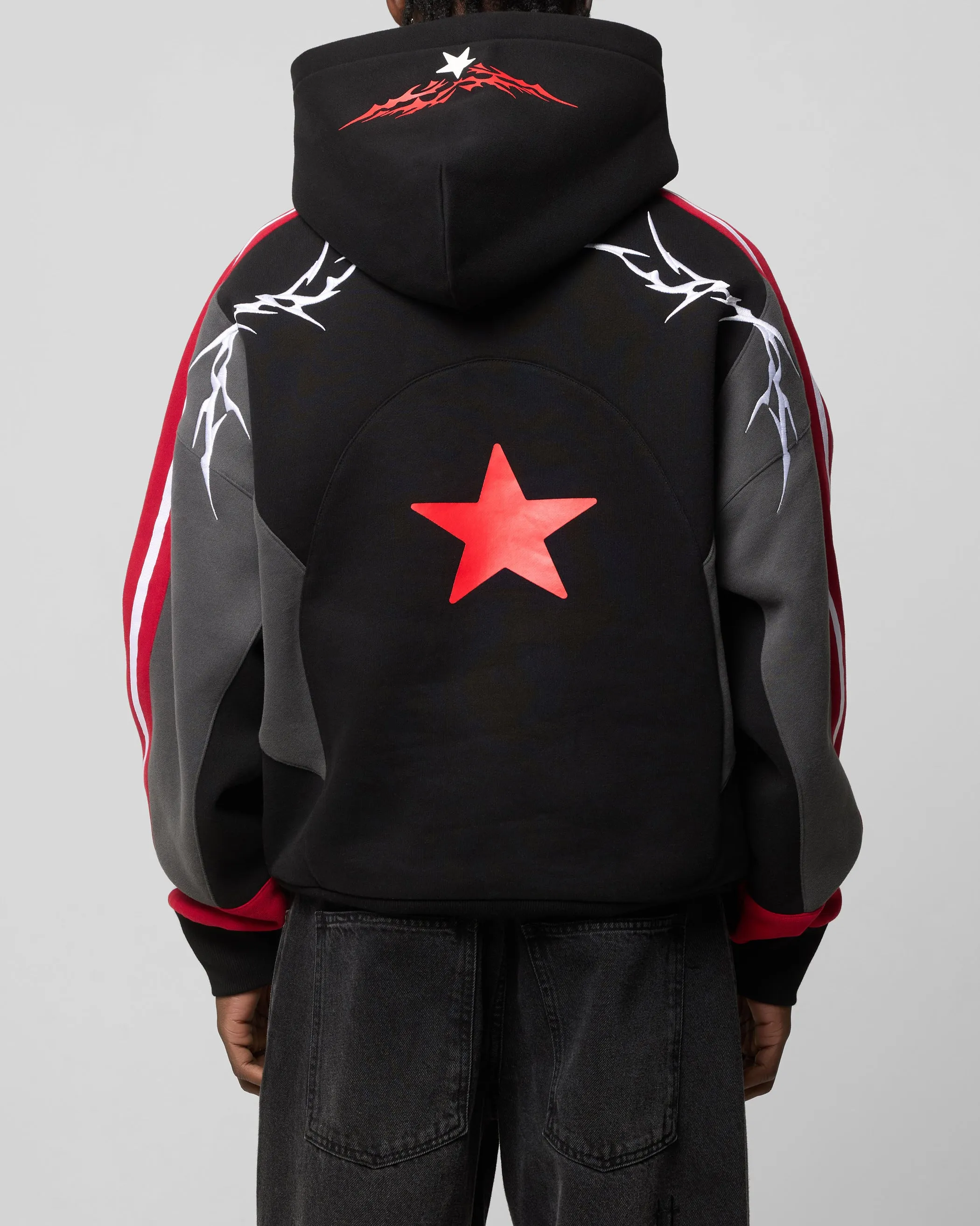 Loiter Hunter Patchwork Hoodie Black/Red