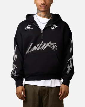 Loiter Rave Rhinestone Hoodie Black