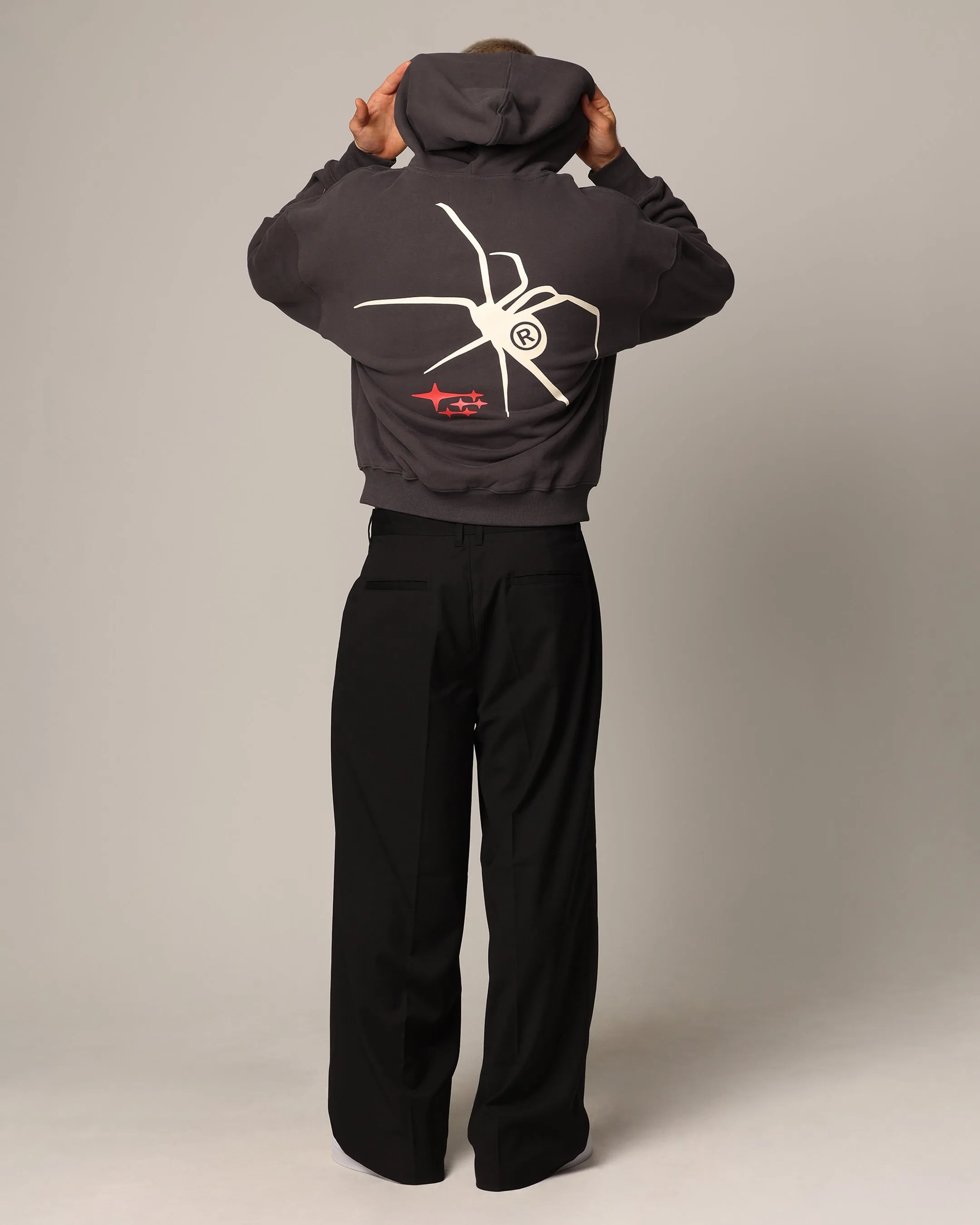 Loiter Spider Zip Hoodie Charcoal