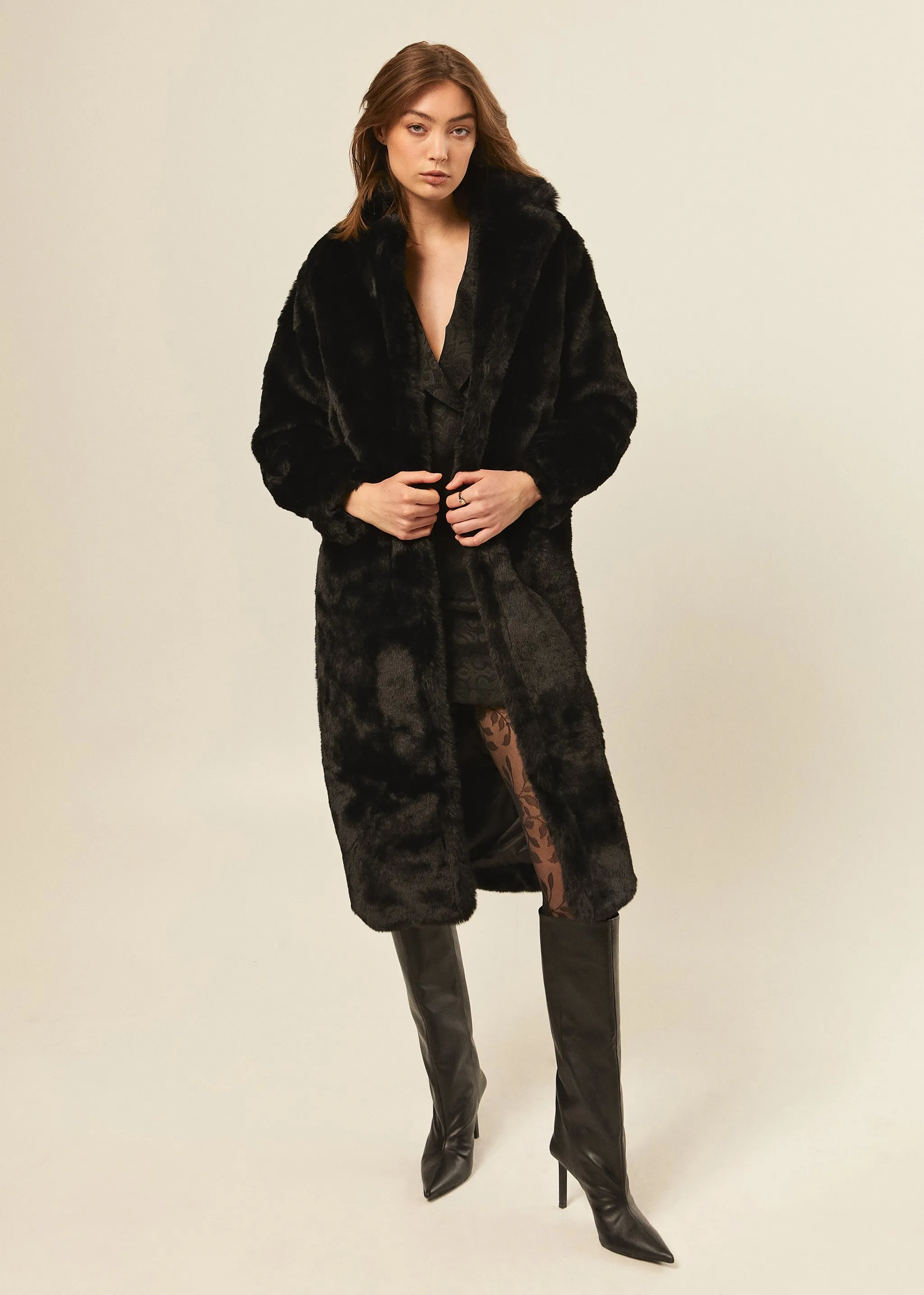 Long Black Teddy Coat