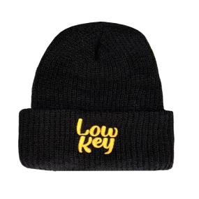 Low Key Stacked Logo - Black Beanie