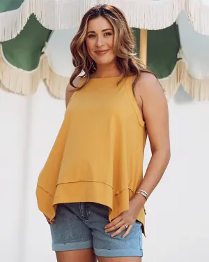 Luana Maternity Asymmetric Cotton Tee - Sunshine Yellow