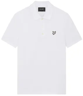 Lyle and Scott Mens Tonal Eagle Polo Shirt White