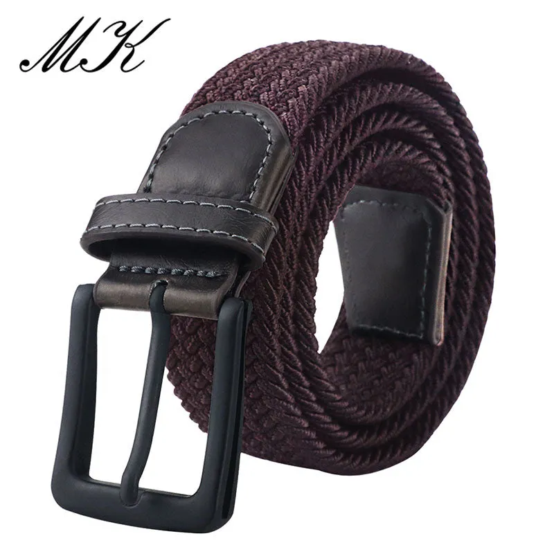 MaiKun Canvas Belts for Men Fashion Metal Pin Buckle Military Tactical Strap Male Elastic Belt for Pants Jeans