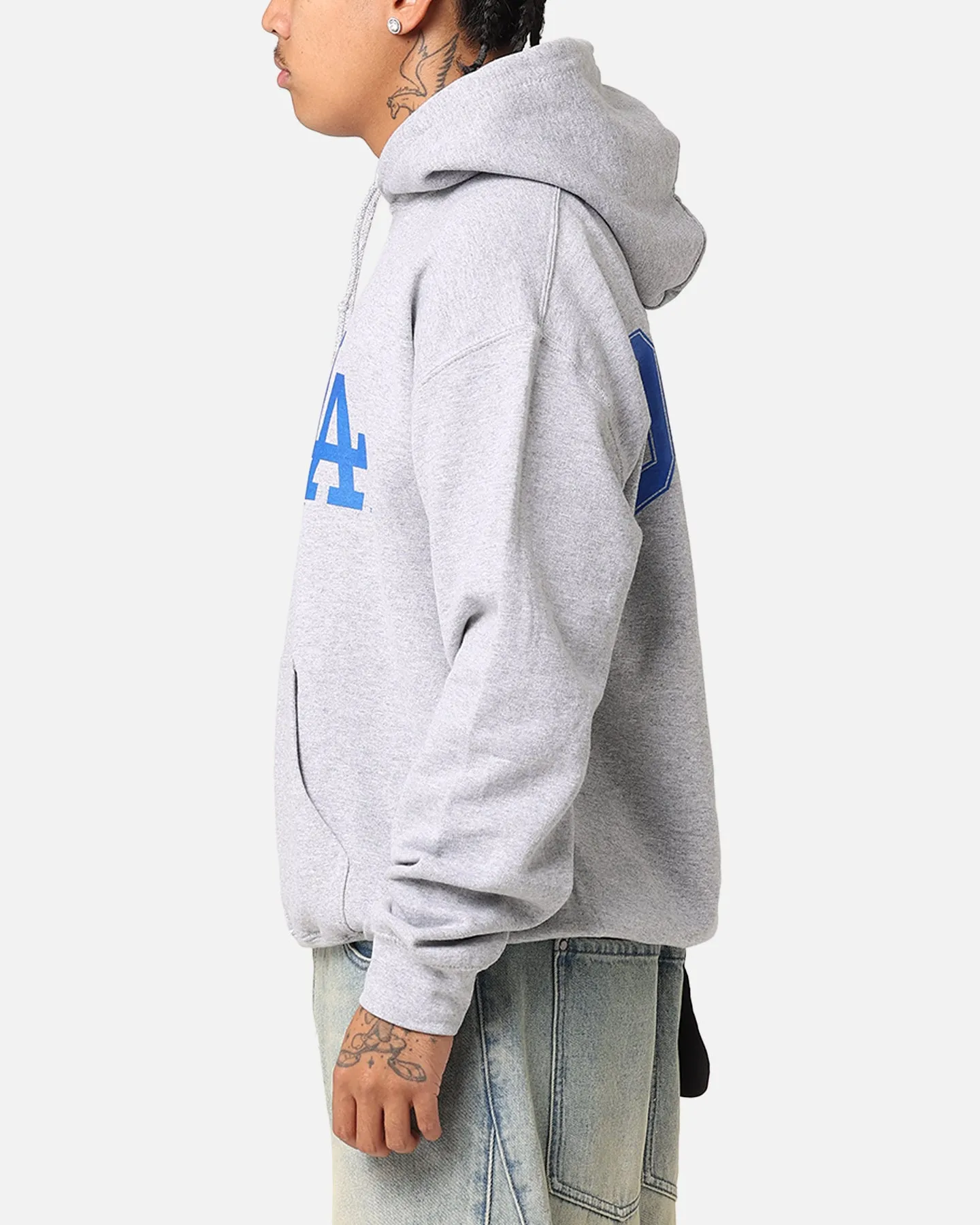 Majestic Athletic Los Angeles Dodgers Wordmark Arch Hoodie Grey