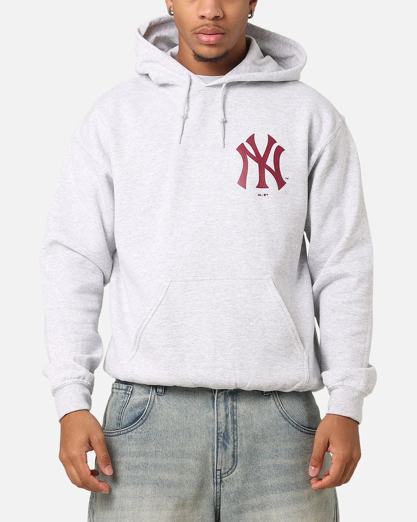 Majestic Athletic New York Yankees Fulter Team Arch Hoodie Grey Marle