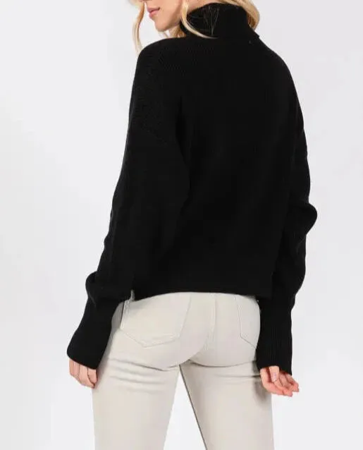 Mallory Turtleneck Cropped Long Sleeve Sweater (Assorted)