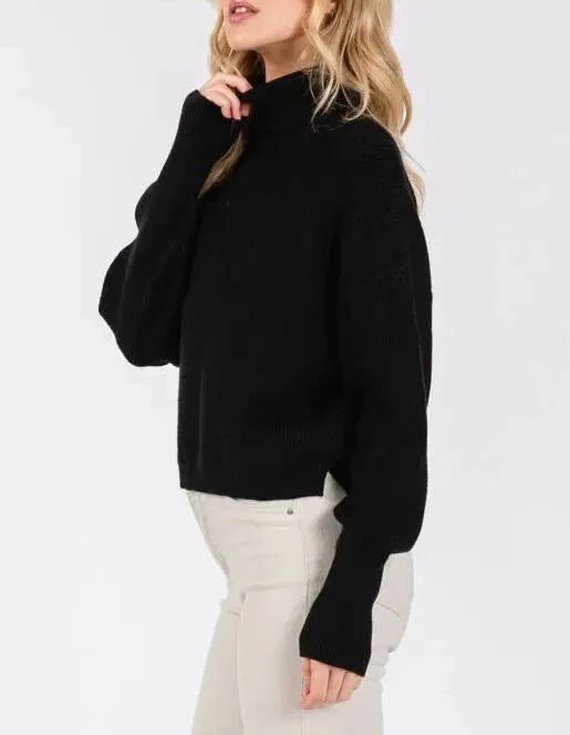 Mallory Turtleneck Cropped Long Sleeve Sweater (Assorted)