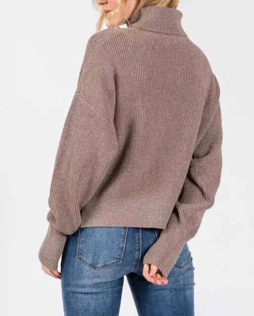 Mallory Turtleneck Cropped Long Sleeve Sweater (Assorted)