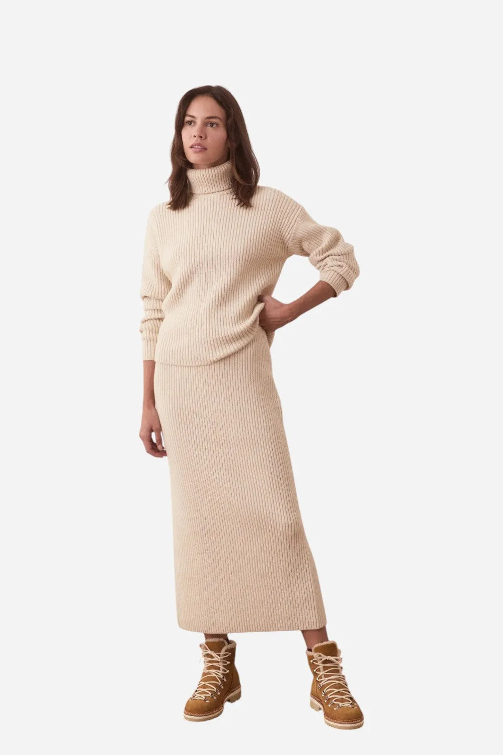 Marine Layer Isla Knit Turtleneck in Cream