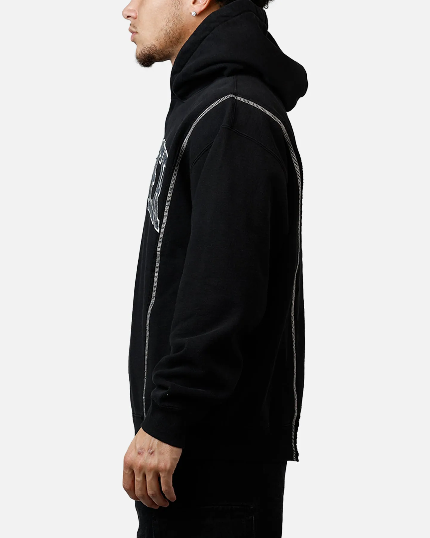 Market Designer Split Hoodie Washed Black