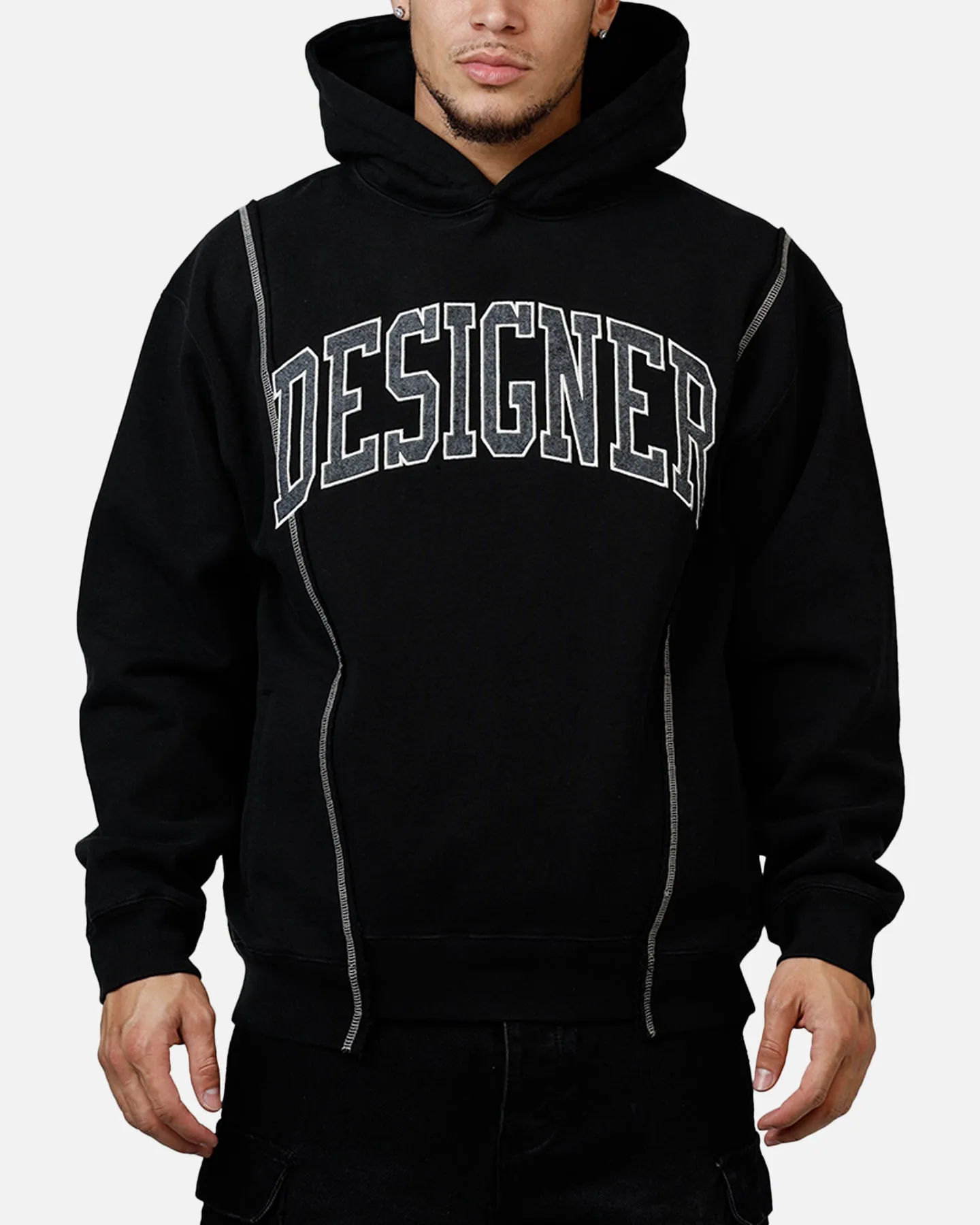 Market Designer Split Hoodie Washed Black