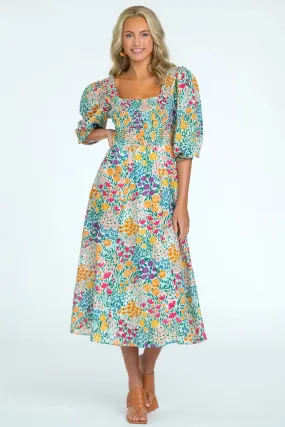 Meadow White Floral Bridget Dress