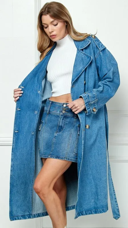 Med Denim Trench Coat