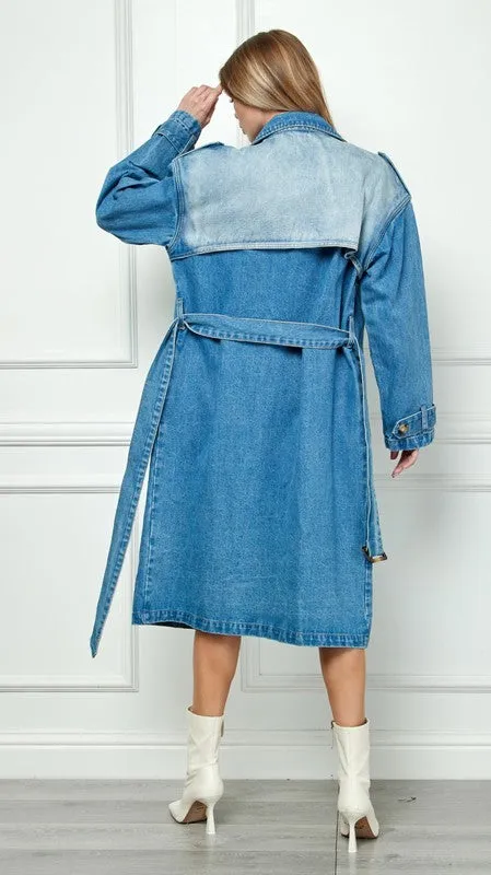 Med Denim Trench Coat