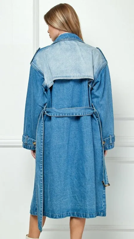 Med Denim Trench Coat