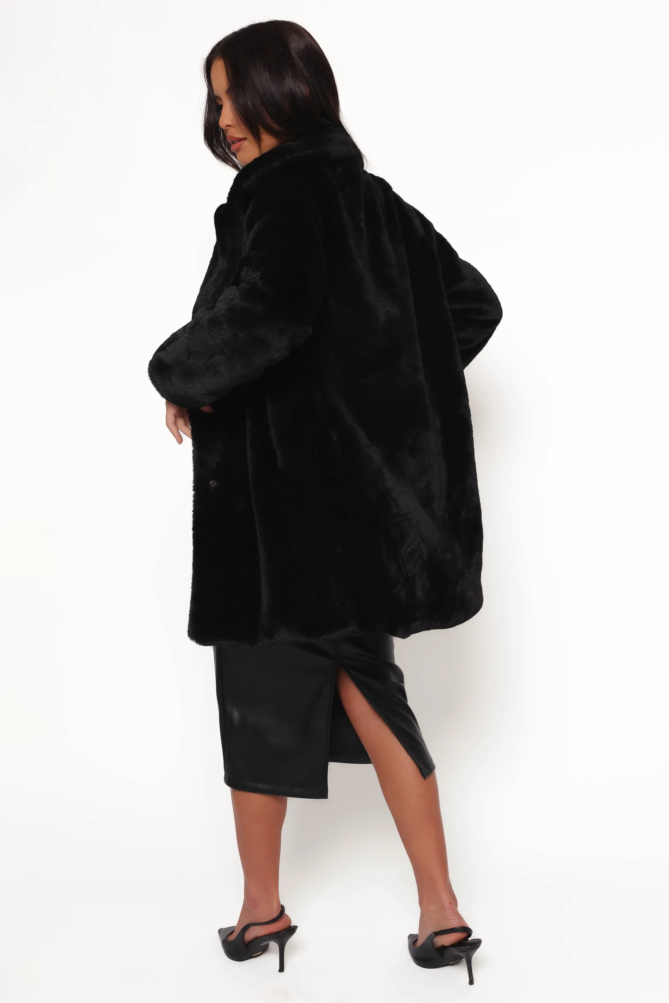 Meeka Faux Fur Jacket - Black