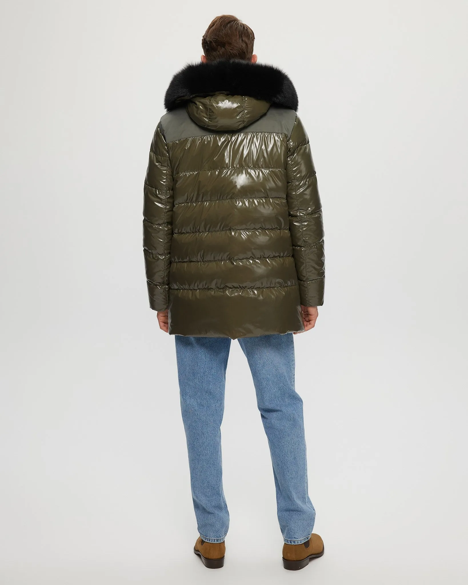 Men's Après-Ski Parka with Detachable Toscana Shearling Lamb Hood Trim