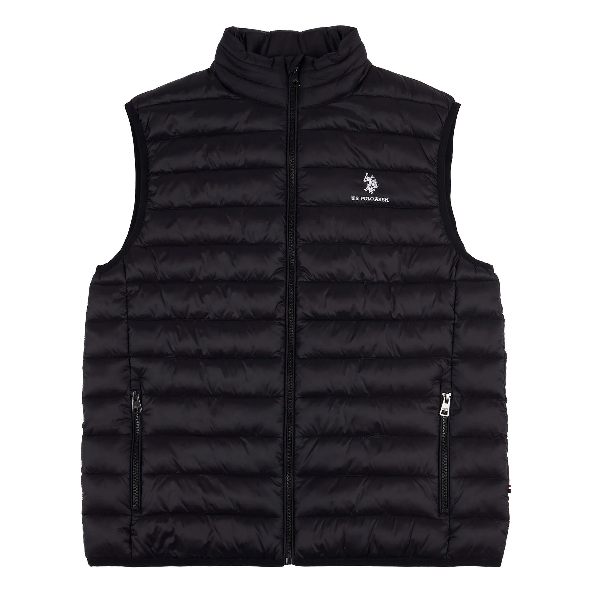 Mens Bound Quilted Gilet in Black Bright White DHM